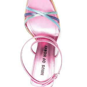 Haus Of Honey Wannabe Mirror Leather Sandals