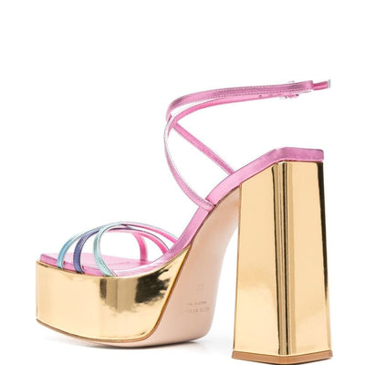 Haus Of Honey Wannabe Mirror Leather Sandals