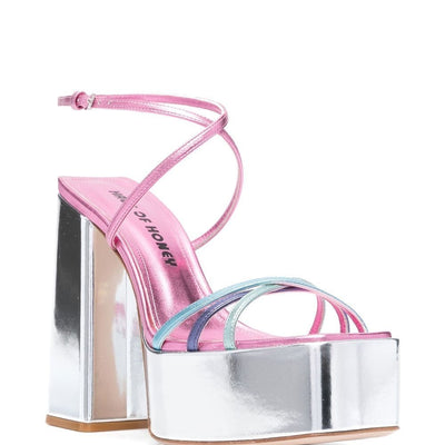Haus Of Honey  Wannabe Mirror Leather Sandals