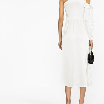 David Koma Ruffle detail one shoulder midi dress