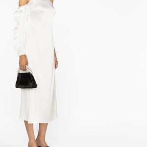 David Koma Ruffle detail one shoulder midi dress