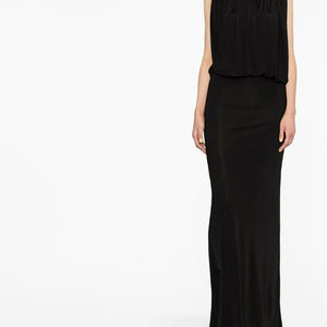 Saint Laurent draped sleeveless jersey dress