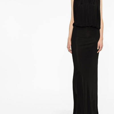 Saint Laurent draped sleeveless jersey dress