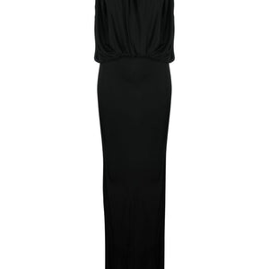 Saint Laurent draped sleeveless jersey dress
