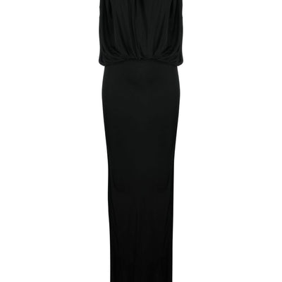 Saint Laurent draped sleeveless jersey dress