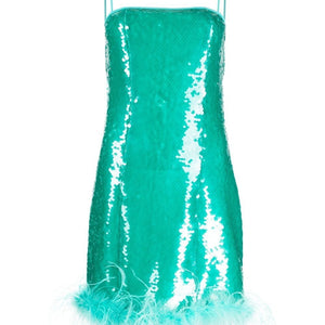 Giuseppe Di Morabito Feather detail short dress