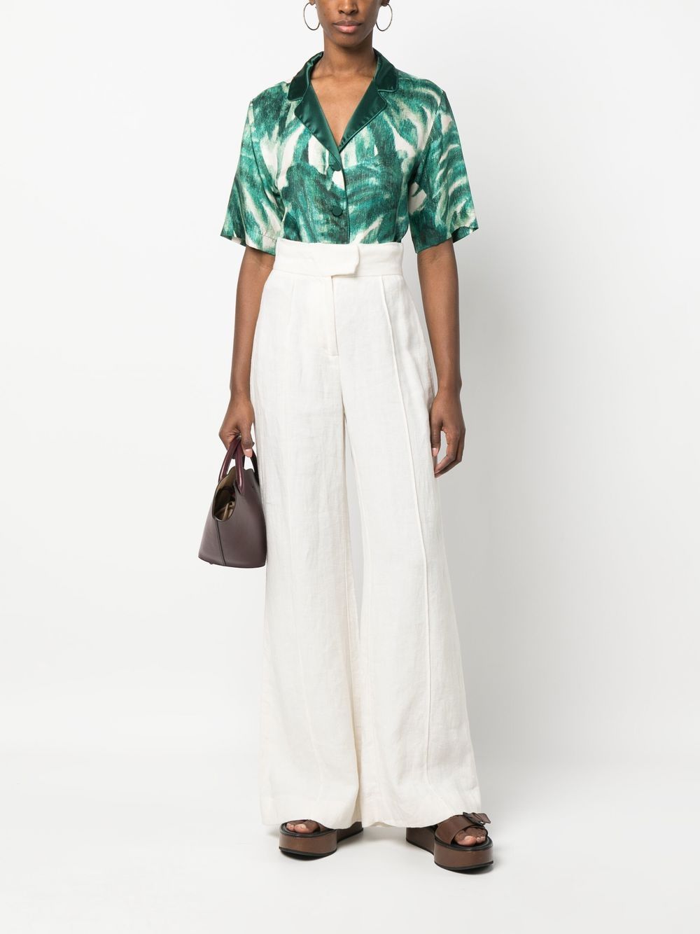 F.R.S . Printed silk pajama shirt