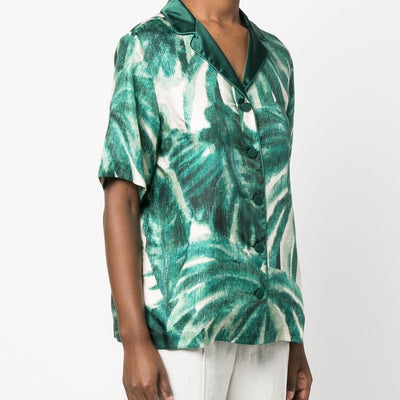 F.R.S . Printed silk pajama shirt