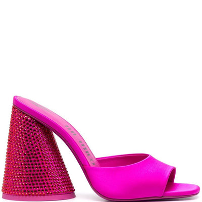 The Attico Luz embellished satin mules