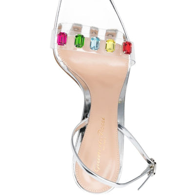 Gianvito Rossi Ribbon Candy 105mm crystal-embellished sandals