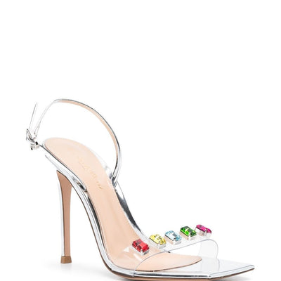 Gianvito Rossi Ribbon Candy 105mm crystal-embellished sandals
