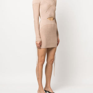 AndreĀdamo AndreÄdamo Knit ribbed mini dress