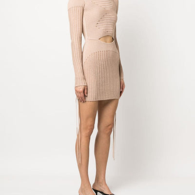 AndreĀdamo AndreÄdamo Knit ribbed mini dress