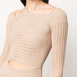 AndreĀdamo AndreÄdamo Knit ribbed mini dress