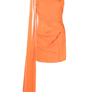Roland Mouret Asymmetric silk crepe mini dress