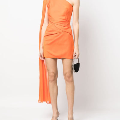 Roland Mouret Asymmetric silk crepe mini dress