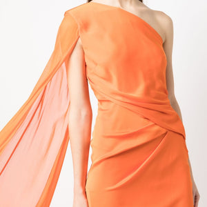 Roland Mouret Asymmetric silk crepe mini dress
