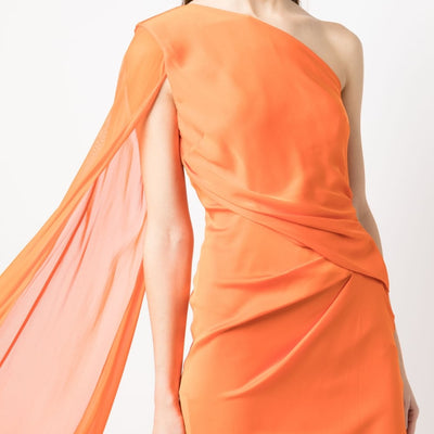 Roland Mouret Asymmetric silk crepe mini dress