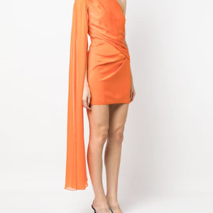 Roland Mouret Asymmetric silk crepe mini dress