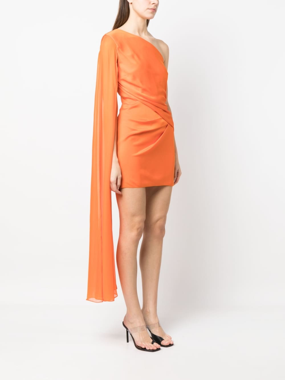 Roland Mouret Asymmetric silk crepe mini dress