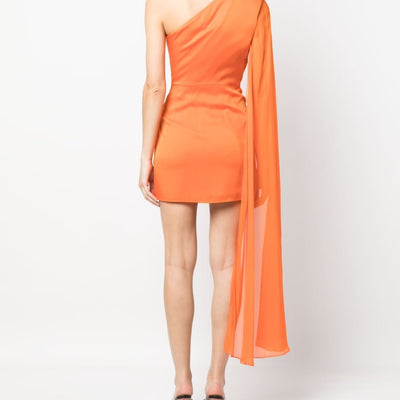 Roland Mouret Asymmetric silk crepe mini dress