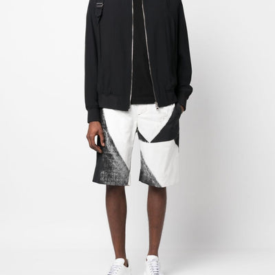 Alexander McQueen abstract-print cotton bermuda shorts