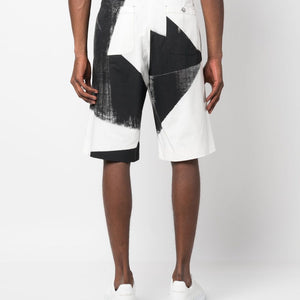 Alexander McQueen abstract-print cotton bermuda shorts