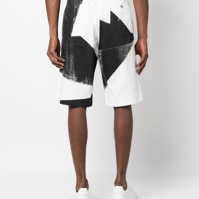 Alexander McQueen abstract-print cotton bermuda shorts