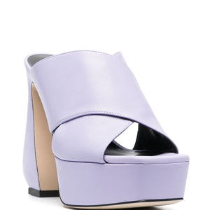 Si Rossi 130mm Platform Leather Mules