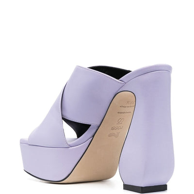 Si Rossi 130mm Platform Leather Mules