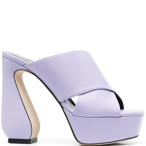 Si Rossi 130mm Platform Leather Mules