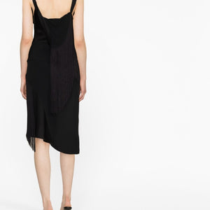 Victoria Beckham Asymmetric fringe mini dress