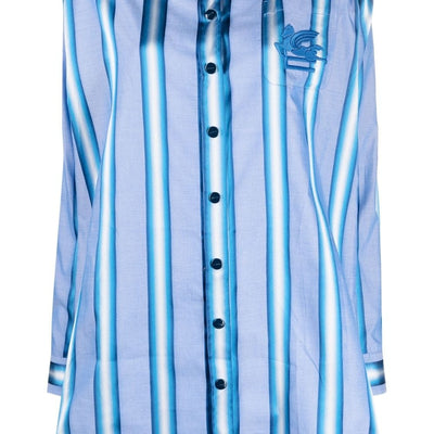 Etro Vertical-stripe long-sleeve shirt dress