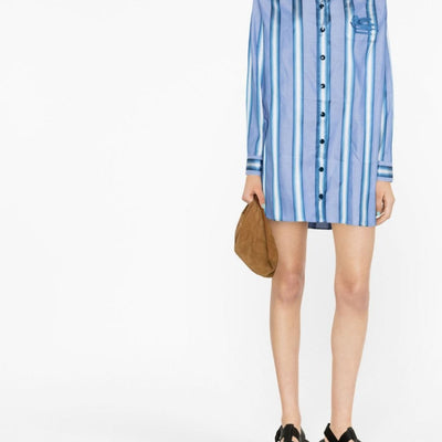 Etro Vertical-stripe long-sleeve shirt dress