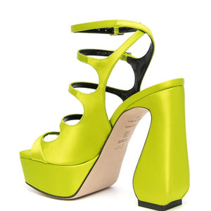 Si Rossi Crepe Satin Heel Sandals