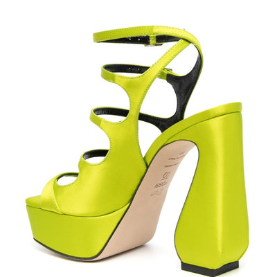 Si Rossi Crepe Satin Heel Sandals
