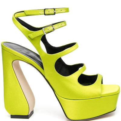 Si Rossi Crepe Satin Heel Sandals
