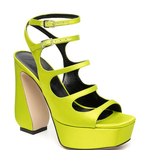 Si Rossi Crepe Satin Heel Sandals