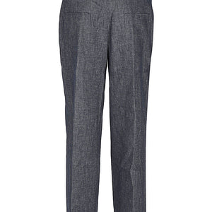 Via Masini 80 Straight leg linen blend trousers