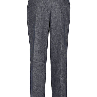 Via Masini 80 Straight leg linen blend trousers