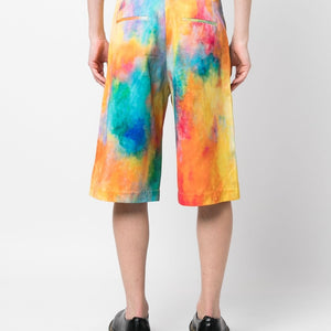 Études Ãtudes Tie-dye print cotton shorts