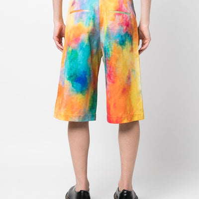Études Ãtudes Tie-dye print cotton shorts