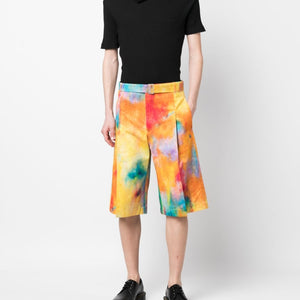Études Ãtudes Tie-dye print cotton shorts