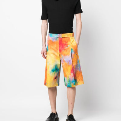 Études Ãtudes Tie-dye print cotton shorts