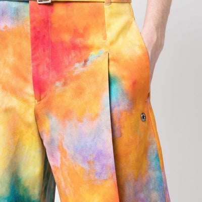 Études Ãtudes Tie-dye print cotton shorts