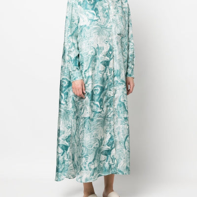 F.R.S . Printed silk shirt dress
