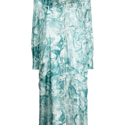 F.R.S . Printed silk shirt dress