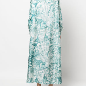 F.R.S . Printed silk shirt dress