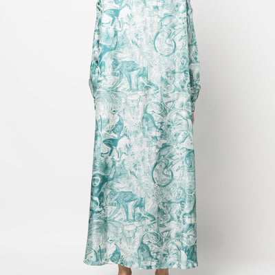 F.R.S . Printed silk shirt dress