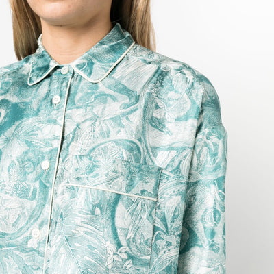 F.R.S . Printed silk shirt dress